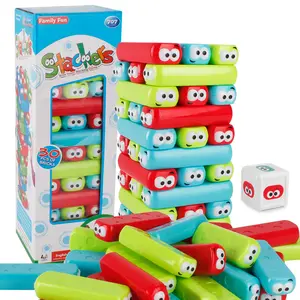 2023 Colored stacking game building blocks party games educational stacking game toy for kids