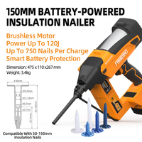 Pistolet à clous sans fil Freeman LABW150 20V Brushless 120J, professionnel industriel, sans gaz requis, 150MM, pour isolation (clous/charge)