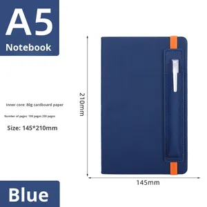 Commercio all'ingrosso A5 cinturino taccuino con inserto a penna LOGO personalizzato in alta pelle estetica diario con copertina rigida per ufficio Business Notepad formato A3 - Product Image 6
