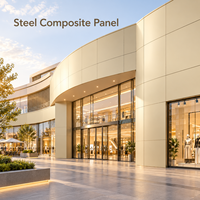 Panneau composite en acier sur mesure, revêtement PVDF, plaque argentée pour façades de bâtiments commerciaux