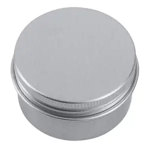 Aluminum Tin Jar 1oz 2oz Refillable Containers 60ml Small Tin, Aluminum Screw Lid Round Tin Container Bottle for Candle