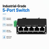 Switch de Red Industrial de 5 Puertos 10/100Mbps Directo de Fábrica, IP40, DC 9-57V, Amplio Rango de Alimentación PoE, para Uso en Seguridad CCTV
