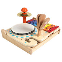 Wooden Toddler Percussion Elephant Drum Set Educational Music Xylophone Set Montessori Rattle Instrument Drum Toys