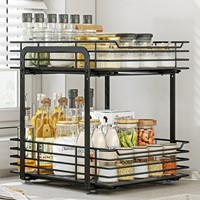Étagère de cuisine mobile en métal, organisateur d'assaisonnements de comptoir, tiroir à épices sur pied, support multifonctionnel pour vaisselle et bols de bureau