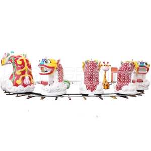 Juego de <span class=keywords><strong>Tren</strong></span> Eléctrico Lion Dance para niños-Parque temático y centro comercial Paseo de atracciones con construcción de acero - Product Image 1