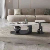 Moderner Luxus Wohnzimmer Ovaler Couchtisch Großformatiges Teeball-Design Wohnmöbel aus Metall