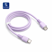 Câble magnétique en silicone de type C violet, charge rapide 100W, 100cm, haute durabilité, câble de données de type C à C