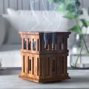 Soporte de incienso de madera Madkhan decorativo para decoración de Ramadán Quemador de madera hecho a mano para el hogar y la decoración islámica - Product Image 4