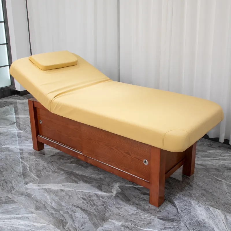 Bo Jue Draagbare Moderne Verstelbare Houten Frames Body Spa Gezichts Schoonheidssalon Opvouwbaar Massagebed Met Opbergkast