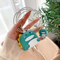 Protector de Cable 4 en 1 para iPhone, Carga Rápida de 18W 20W, Diseño 3D de Dibujos Animados, Funda Protectora de Silicona para Cable de Carga con Conector US/EU