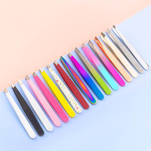 Rose Gold Slant Stainless Steel Eyebrow Tweezers 10mm Smooth Tip Anti Static Perfect Grip Brow Hair <b>Removal</b> <b>Tool</b> - Product Image 5