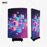 Écran d'affichage LED pliable sur pied 180 °   Panneau lumineux pliable à commande à distance par application, haute luminosité, pour centre commercial, hôtel, café, magasin de cosmétiques