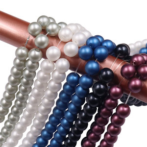 Perles de verre mates nacrées de haute qualité en stock d'usine, 7 couleurs, 6 mm, pour la fabrication de bijoux élégants et sophistiqués - Product Image 3