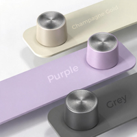 Mini haut-parleur magnétique avec batterie de 600 mAh, gris foncé, étanche IPX6, boîtier en alliage d'aluminium, support de téléphone 2 en 1