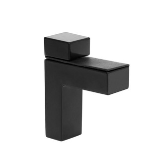 Mini gazelle <b>shelf</b> <b>bracket</b> for glass and wood, chrome finish, <b>black</b> finish - Product Image 1
