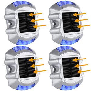 Luces Solares de Alta Luminosidad para Exteriores, 6 LED, Luz de Señalización Vial, Resistente al Agua, Luz de Calle Tipo Ojo de Gato - Product Image 2