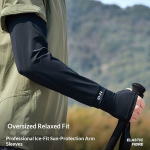 Mangas de protección solar UV de seda helada elásticas para hombre, para ciclismo y conducción, mangas refrescantes para cubrir tatuajes - Product Image 4