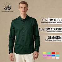 Chemise habillée pour homme 100 % coton Elite, logo personnalisé, style années 80, haute densité, soyeuse, vert émeraude intense