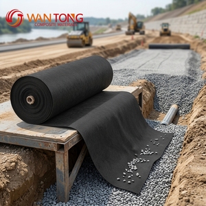 Géotextile non tissé en polypropylène aiguilleté pour la couche d'isolation des sous-sols ferroviaires et des murs <span class=keywords><strong>de</strong></span> soutènement des allées - Product Image 1