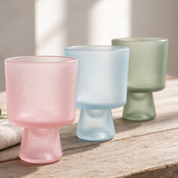 Gobelet en verre esthétique, gobelet à lait en verre 201-300 ml, adapté aux boissons et aux glaces, compatible lave-vaisselle
