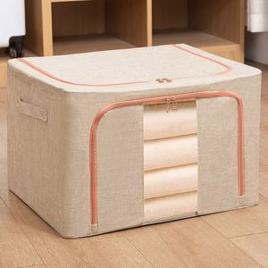 Fabric Clothing Storage Organizer Box Steel Frame Storage <b>Bins</b> with Single Window - Product Image 2