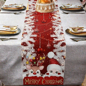 Camino de Mesa Navideño Moderno de Lino Tejido Estampado para Decoración del Hogar, Hoteles y Fiestas - Duradero y Ecológico - Product Image 3