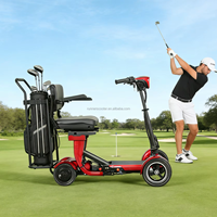 Voiturette de golf électrique à 4 roues pour personnes handicapées, pneus larges, pliable, pour personnes âgées, batterie au lithium, vitesse de 15 km/h, autonomie de 35 km