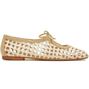 <span class=keywords><strong>Scarpe</strong></span> Ballerine Eleganti Personalizzate in Rete per Donna, Slip-on con Punta Quadrata in <span class=keywords><strong>Rafia</strong></span> - Product Image 4