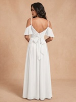 Robes de mariée en mousseline à épaules dénudées, robe blanche longue en mousseline pour femme, robe de soirée sur mesure longueur ras du sol, robe de mariée