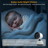 Cámara Inteligente de 5 Pulgadas, 1080P HD WiFi, Visión Nocturna, Cámara IP con Seguimiento IA, Monitor de Seguridad para Bebés, Monitor de Temperatura para Bebés con WiFi