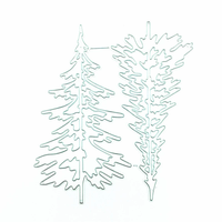 AAGU 2 pièces/ensemble, matrices de découpe en métal pour sapin de Noël, modèles pour scrapbooking, fabrication de cartes, découpe de formes métalliques pour les fêtes