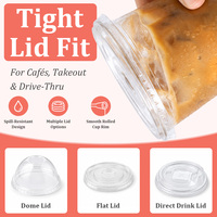Gobelets en plastique PET épaissi haute transparence Allwin Packfactory 12oz 16oz – Gobelets transparents pour boissons froides, idéaux pour le café glacé et les événements