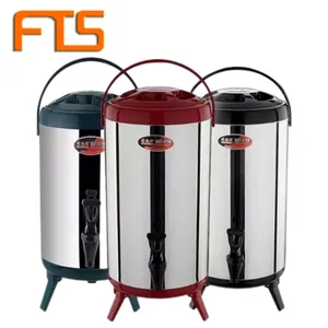 Heat Barrel Milk Tea Stainless Steel Insulated Thermos Soup Food Warmer Black Commercial Catering Equipment Insulation Barrels