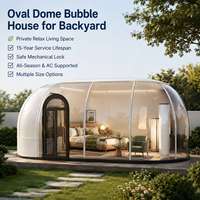 Maison bulle ovale moderne transparente pour jardin extérieur, espace de loisirs pour cour et patio