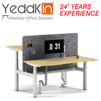 Bureau assis-debout ergonomique, cadre en acier réglable en hauteur électriquement, pour la maison et le bureau
