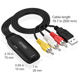 Adaptor HDTV <span class=keywords><strong>RCA</strong></span> ke 1080P kualitas tinggi Audio komposit Video AV 3RCA kabel CVBS <span class=keywords><strong>RCA</strong></span> ke HDTV konverter dalam bahan plastik - Product Image 4