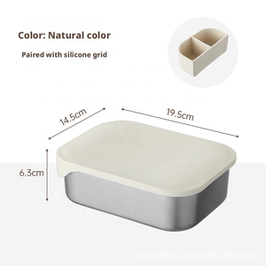 Lonchera de Acero Inoxidable con Divisores de Silicona, Apta para Niños para Llevar a la Escuela y para Adultos para Usar <span class=keywords><strong>en</strong></span> el <span class=keywords><strong>Trabajo</strong></span>. - Product Image 2