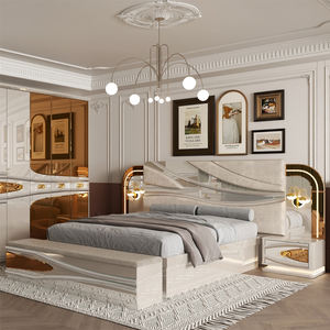 उच्च अंत क्लासिक शाही लक्जरी बेडरूम सेट पूर्ण डबल किंग आकार के बिस्तर लकड़ी के आधुनिक तुर्किश-बुल बेडरूम फर्नीचर सेट - Product Image 2