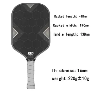 Surface professionnelle en nid d'abeille de pagaie avec palette de raquette en Fiber de carbone White Air Grip T700 pagaie de pickleball standard brute