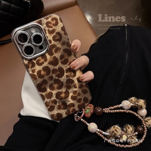 Funda de Teléfono con Cordón y Estampado de Leopardo Brillante de Lujo para <span class=keywords><strong>iPhone</strong></span> 16 <span class=keywords><strong>Plus</strong></span> 11 12 13 14 15 Pro Max <span class=keywords><strong>7</strong></span> 8 X XR XS MAX - Product Image 4