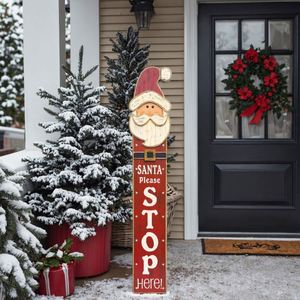 Fournisseur de panneaux en bois avec l'image du Père Noël pour la décoration de Noël en extérieur/intérieur, décoration en bois, design personnalisable - Product Image 5
