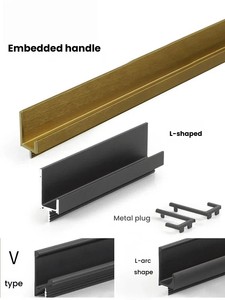 Modern Minimalist L-Shape Recessed Embedded Handle Hidden Concealed Pull for Kitchen Cabinet Drawer Custom Furniture Grip - Product Image 2