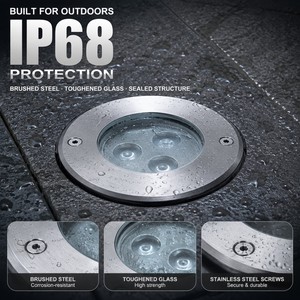 Projecteur LED encastrable réglable IP67 100mm 6W 8W 10W ° -90 °   Éclairage RGB à changement de couleur <span class=keywords><strong>pour</strong></span> les allées et les cours d'hôtels - Product Image 5