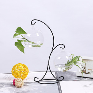 Vaso d'attaccatura di vetro popolare all'ingrosso di vendita caldo <span class=keywords><strong>con</strong></span> il supporto del metallo per la decorazione - Product Image 2