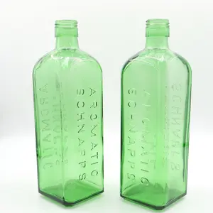 สุราวิสกี้เครื่องดื่มแอลกอฮอล์เบียร์750มิลลิลิตรตารางสีเขียวแก้วหอม Schnapps ขวดไวน์