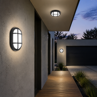Lampe murale extérieure LED moderne étanche à triple protection pour jardin, diffuseur en verre E27, blanc chaud, montage en surface