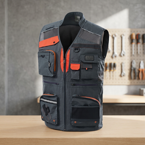 Chaleco de Trabajo Multibolsillos de Taslan con Panel de Malla Bicolor |   Marca Coreana MARK MK-472 OEM/ODM - Product Image 2