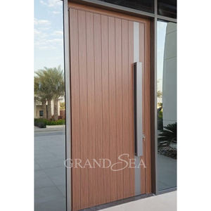 Grandsea Factory Direct Diseño personalizado Aluminio Madera maciza Puertas de <span class=keywords><strong>entrada</strong></span> delanteras pivotantes externas <span class=keywords><strong>Entrada</strong></span> principal para apartamentos - Product Image 4