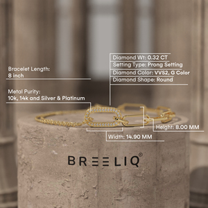 14K <b>Solid</b> White <b>Gold</b> Oval Paperclip Diamond <b>Bracelet</b> for Women Dainty Pave Link Station Chain Jewelry - Product Image 6