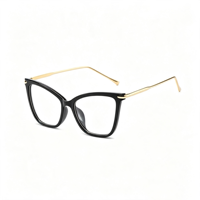 Lunettes anti-lumière bleue rétro SM2460, monture PC unisexe avec accents métalliques dorés